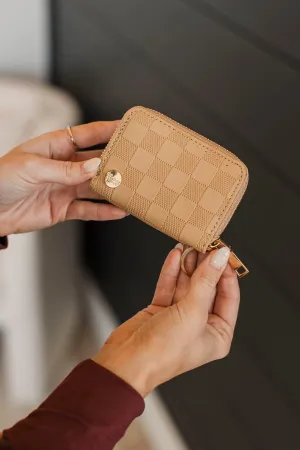 The Darling Effect Zip Around Wallet- Tan Check