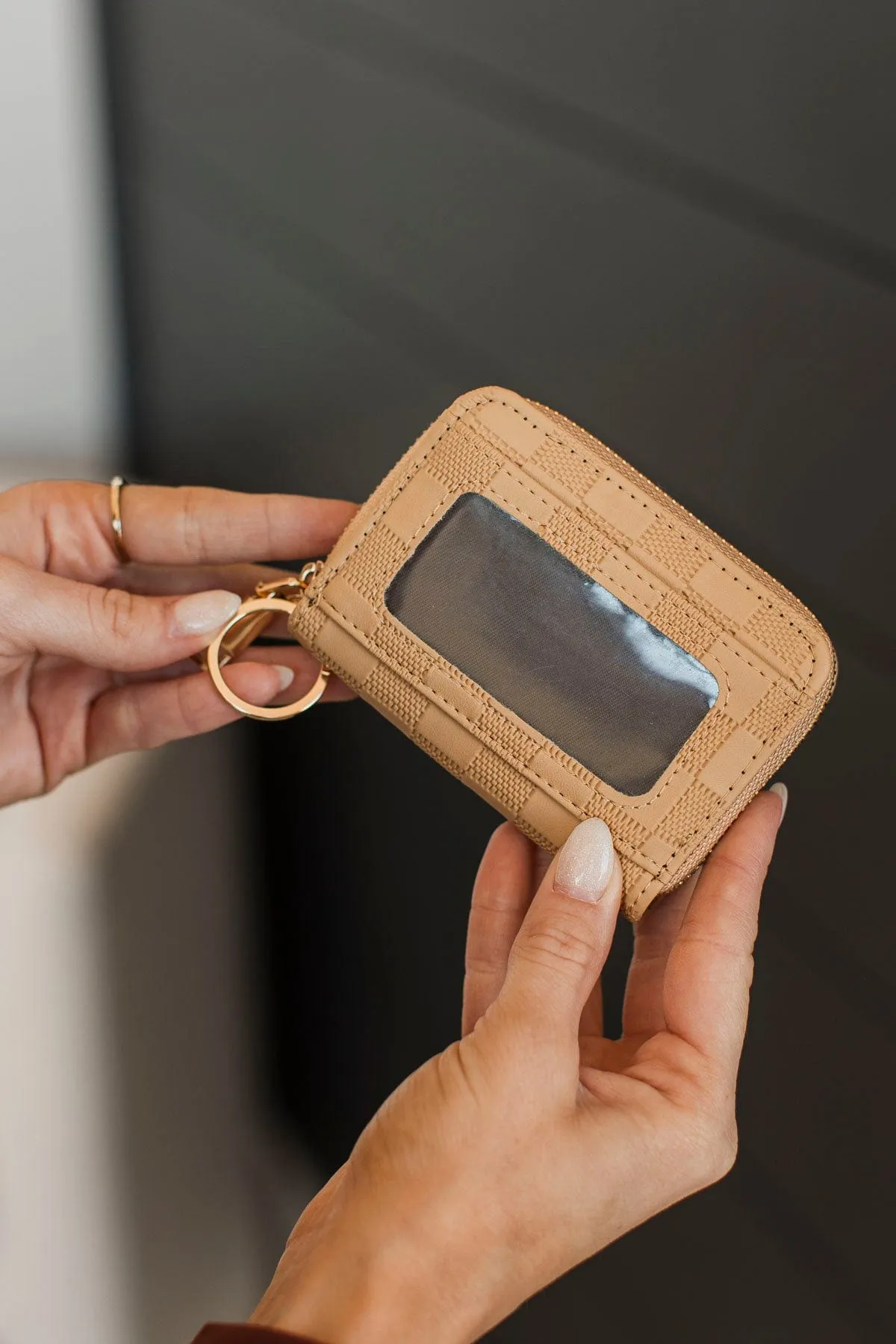 The Darling Effect Zip Around Wallet- Tan Check
