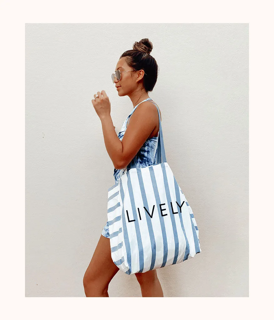 The Denim Stripe Tote - GWP: Denim Stripe