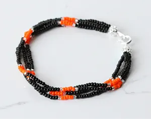 The Quartet Bracelet- Black/Orange