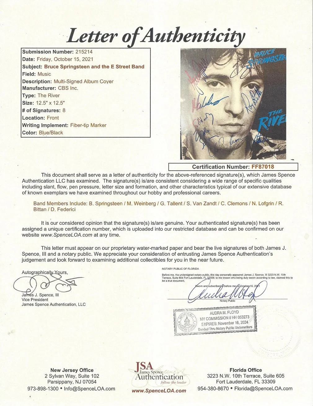 THE RIVER ALBUM VINYL SET-UP - HAND-SIGNED BY BRUCE SPRINGSTEEN & THE E-STREET BAND