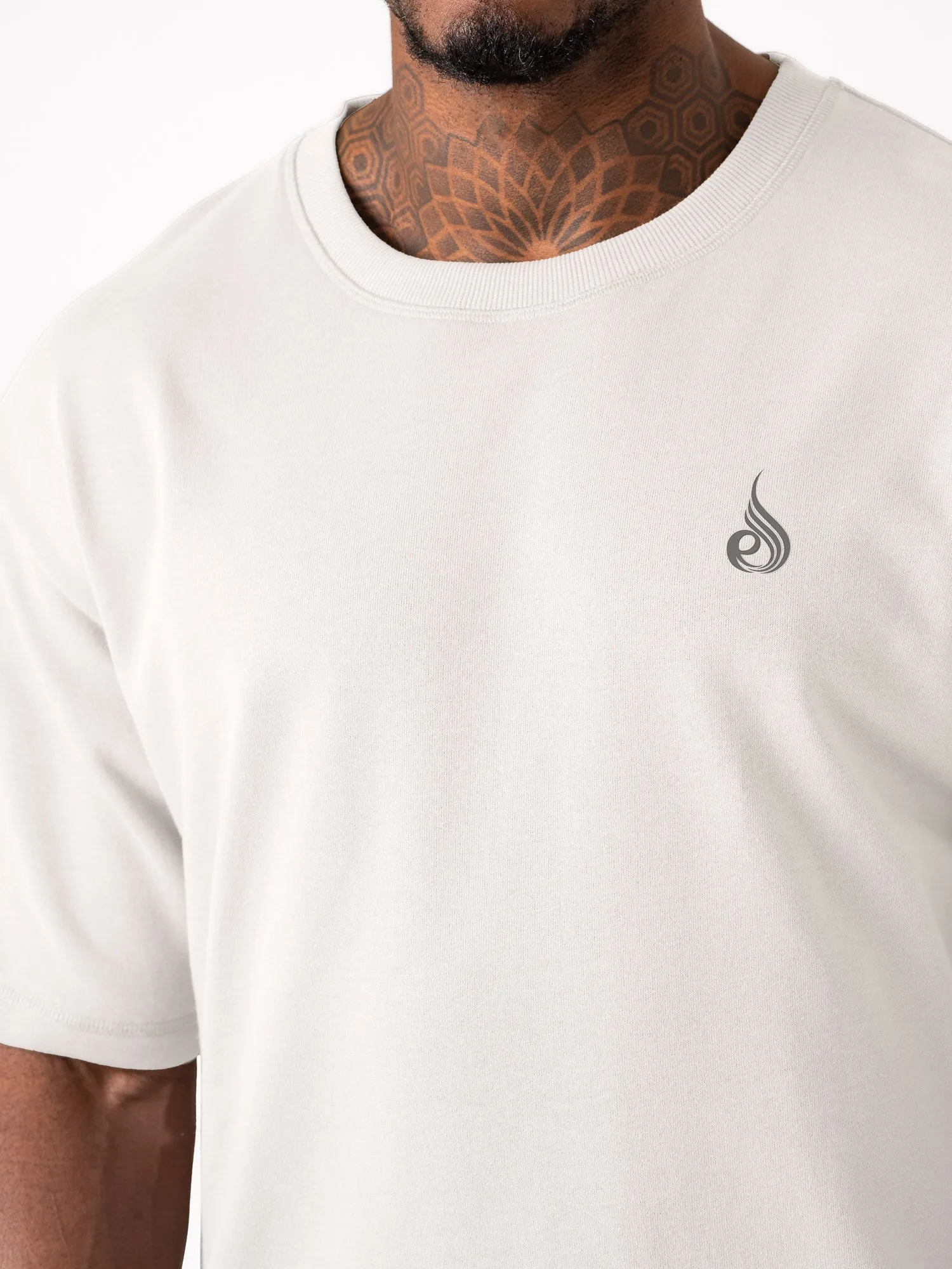 Throwback Fleece Oversized T-Shirt - White