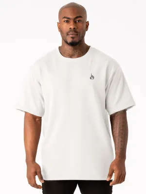Throwback Fleece Oversized T-Shirt - White