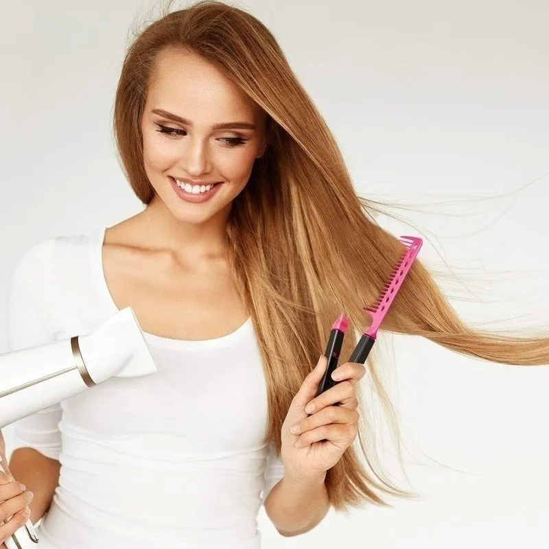 Titanium Alloy Hair Curls Electric Comb Iron Straighten&Curling Hairstyle Tool，Gold