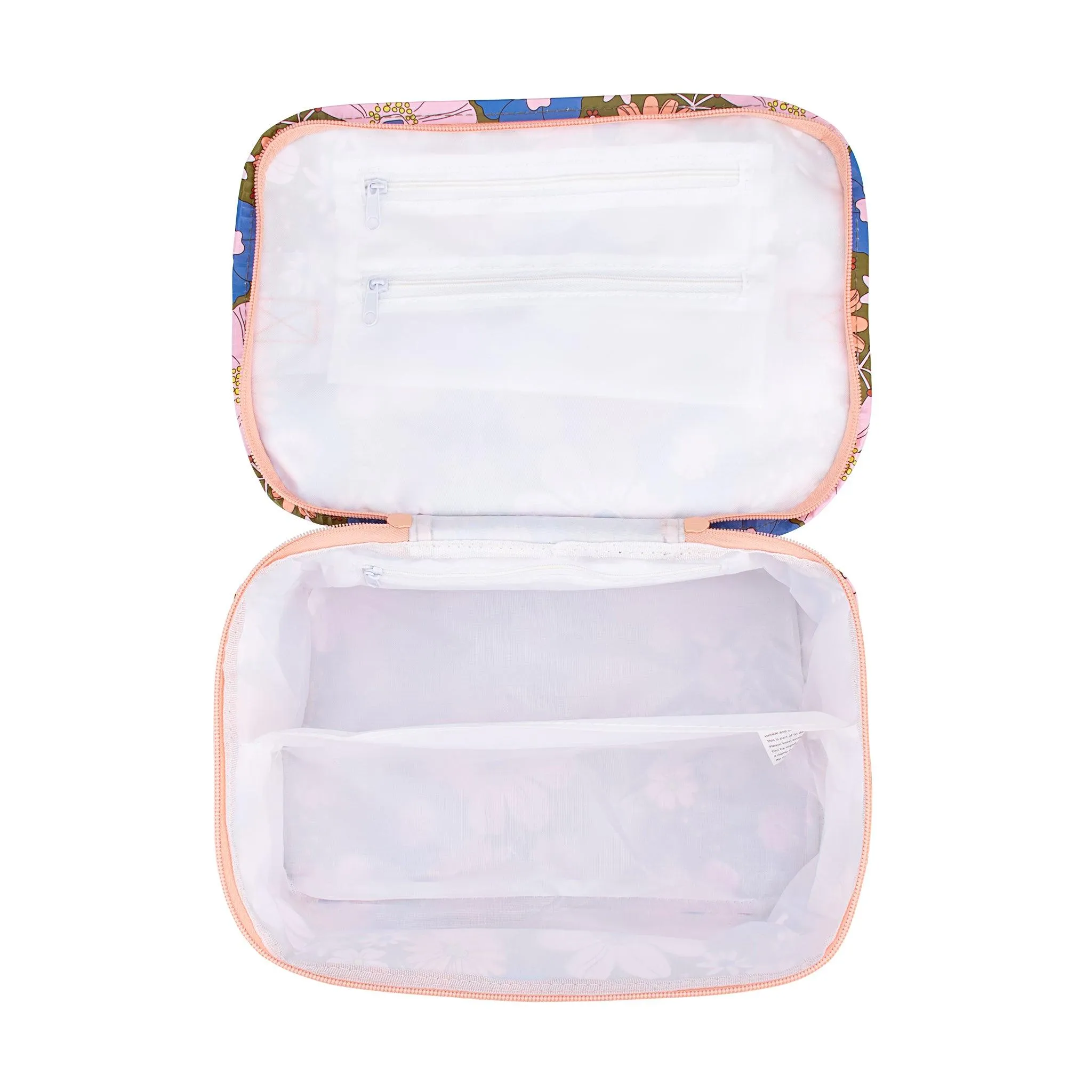Toiletry Stash Bag Blue Flowers