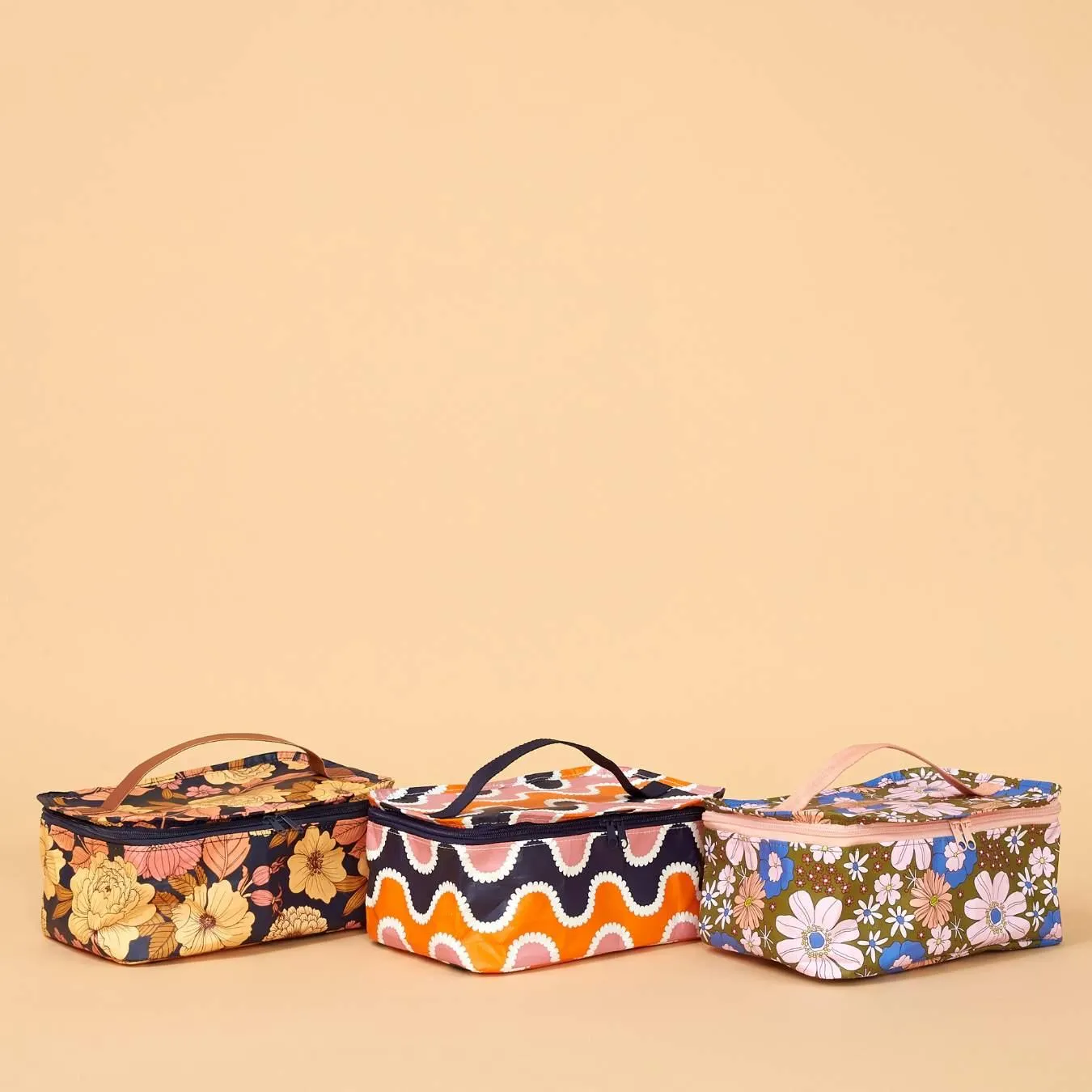 Toiletry Stash Bag Blue Flowers