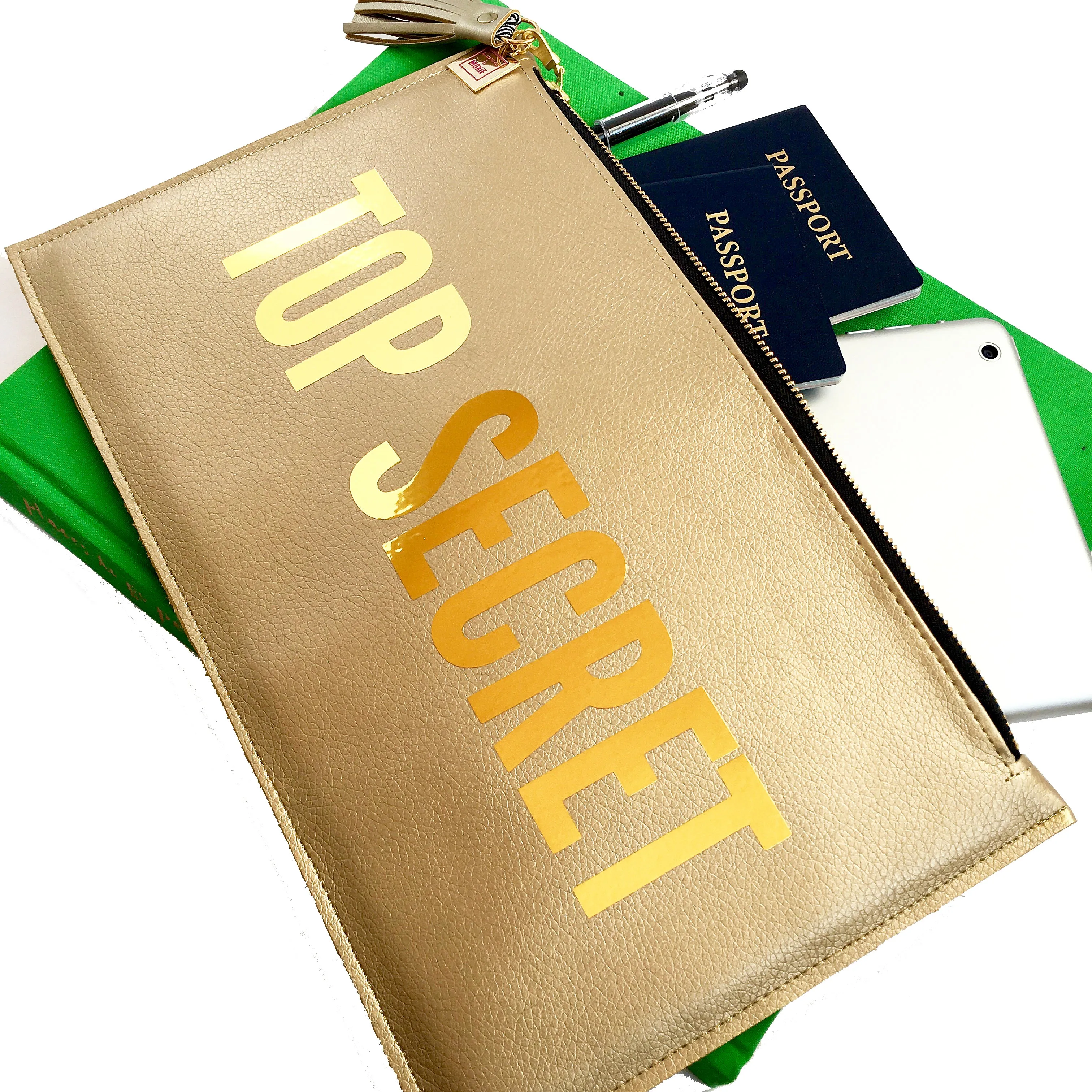 Top Secret Gold Clutch Bag