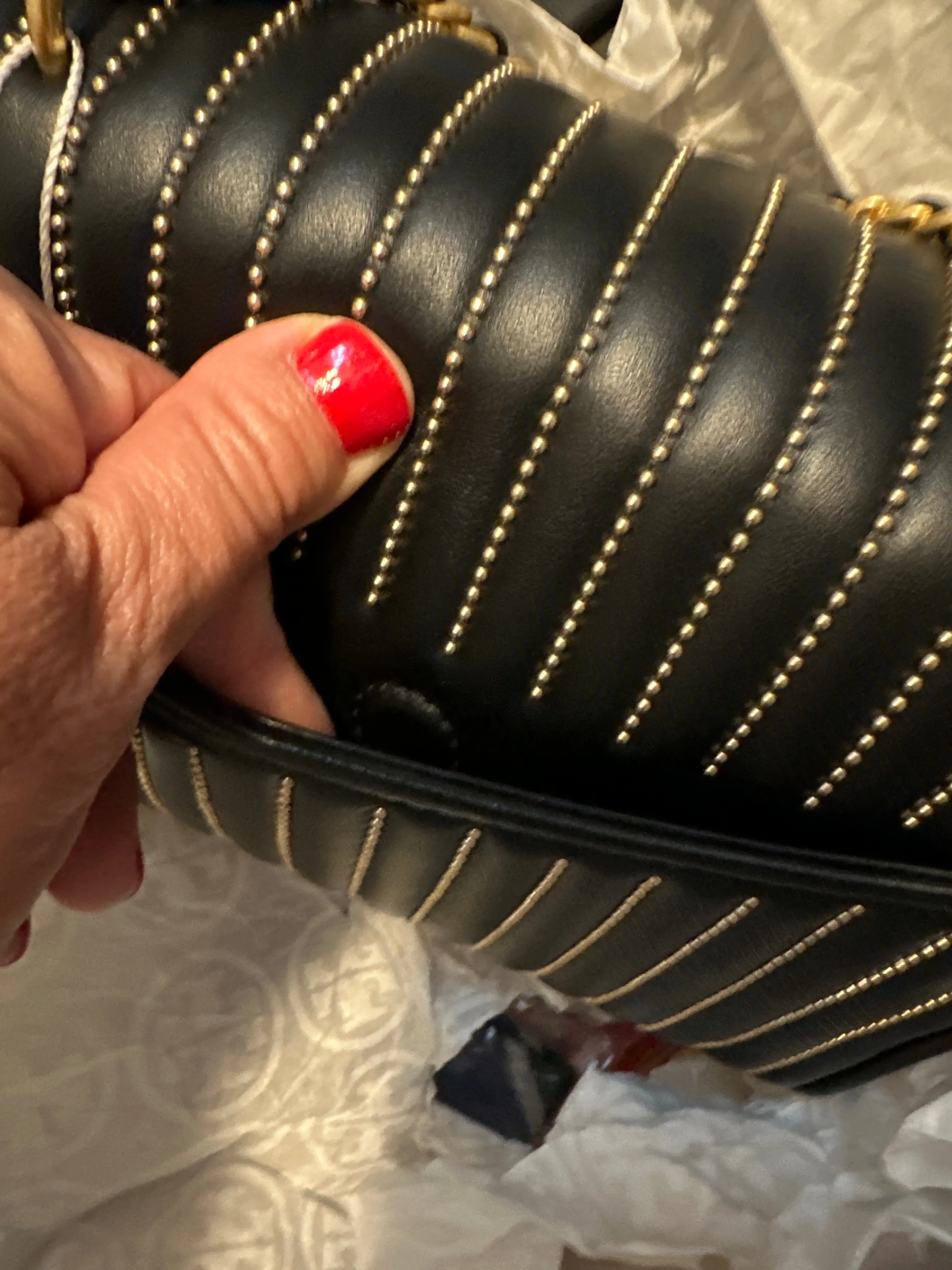 Tory Burch Fleming Star Stud Flat Shoulder Bag