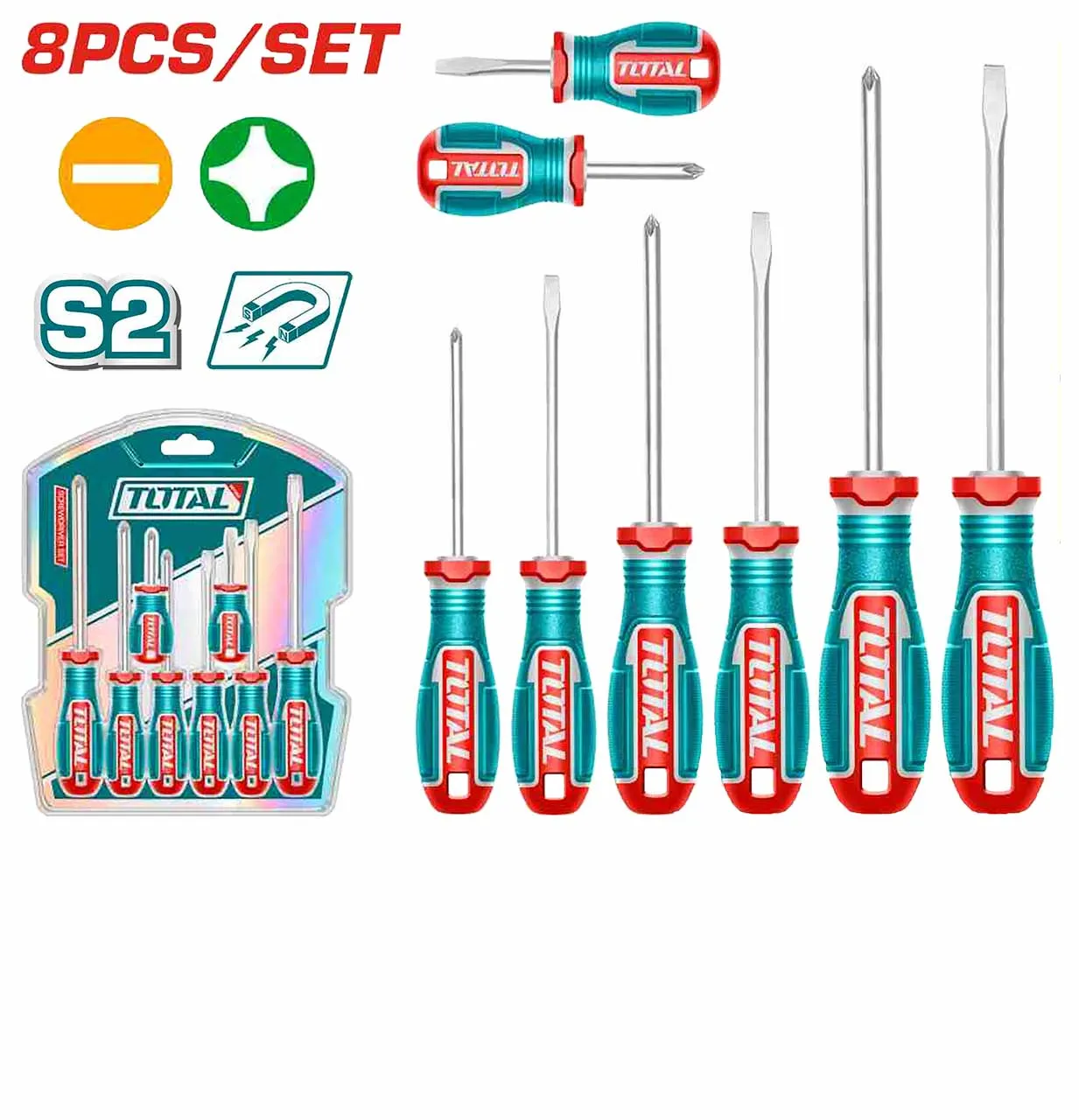 TOTAL 8 Pcs Screwdriver Set