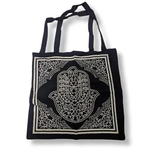 Tote Bag Hamsa Hand Black & White