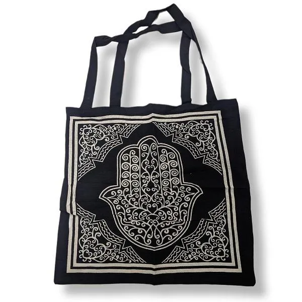 Tote Bag Hamsa Hand Black & White