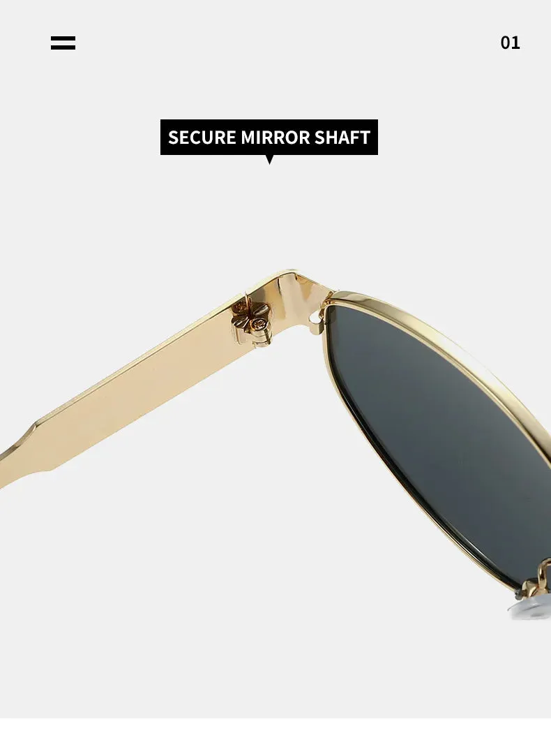 Trendy Oval Sunglasses New Luxury Fashion Metal Frame Sun Glasses Classic Vintage Oval Shades Unisex
