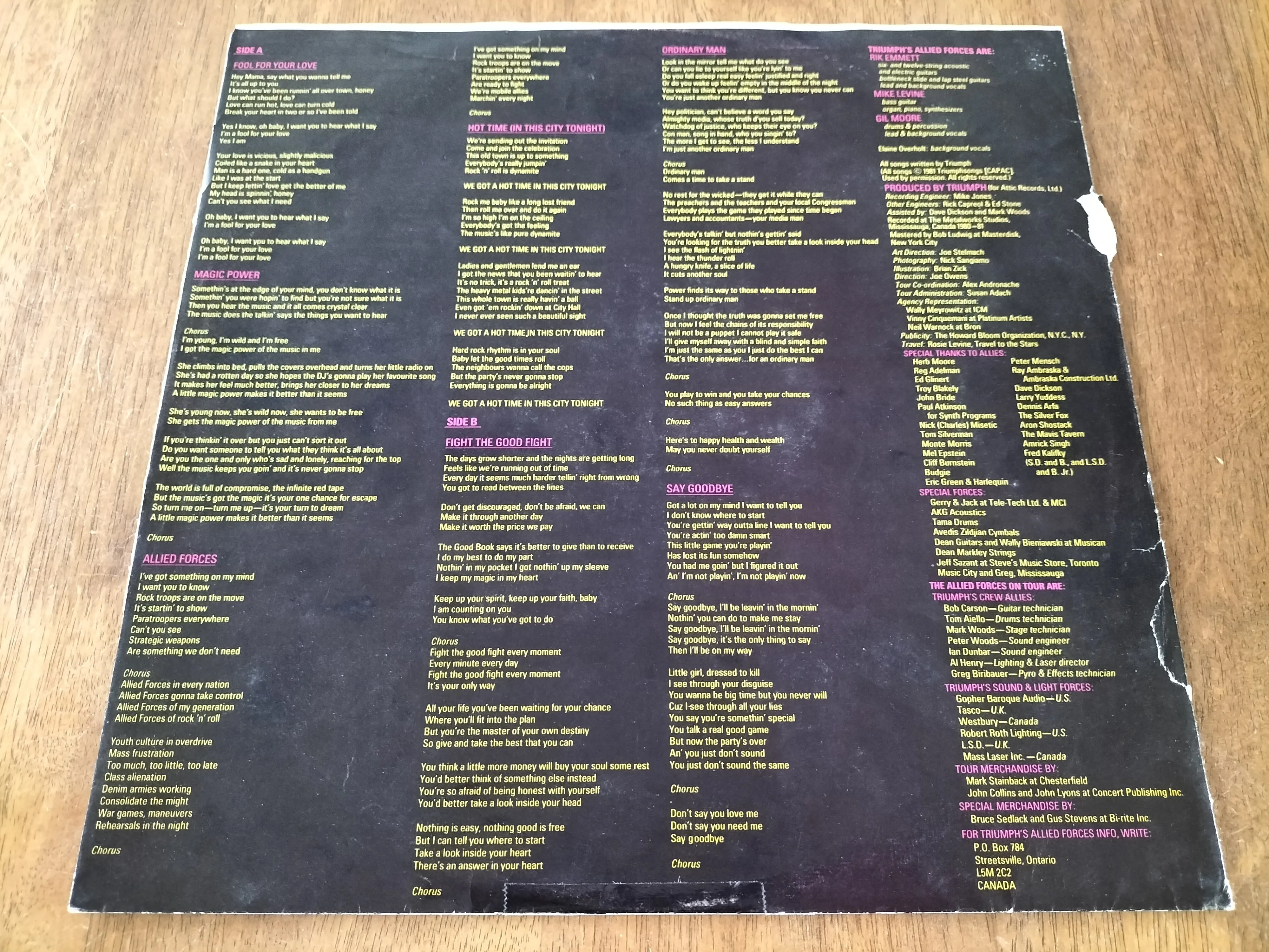 TRIUMPH – Allied Forces LP [2ND HAND]