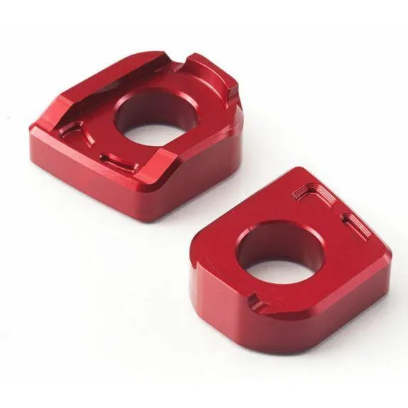 Triumph Billet Machined Chain Adjuster Block - Red - Street Triple