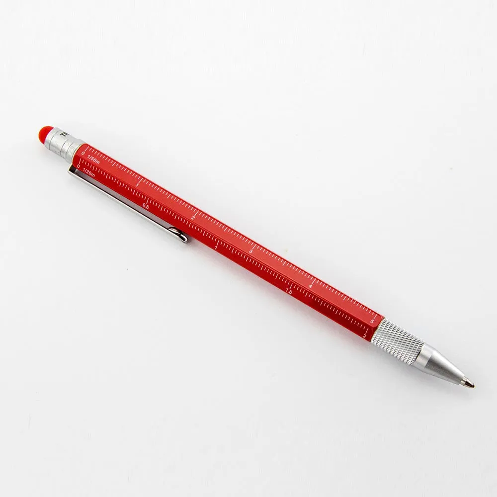 TROIKA Multitasking Ballpoint Pen CONSTRUCTION SLIM - Red