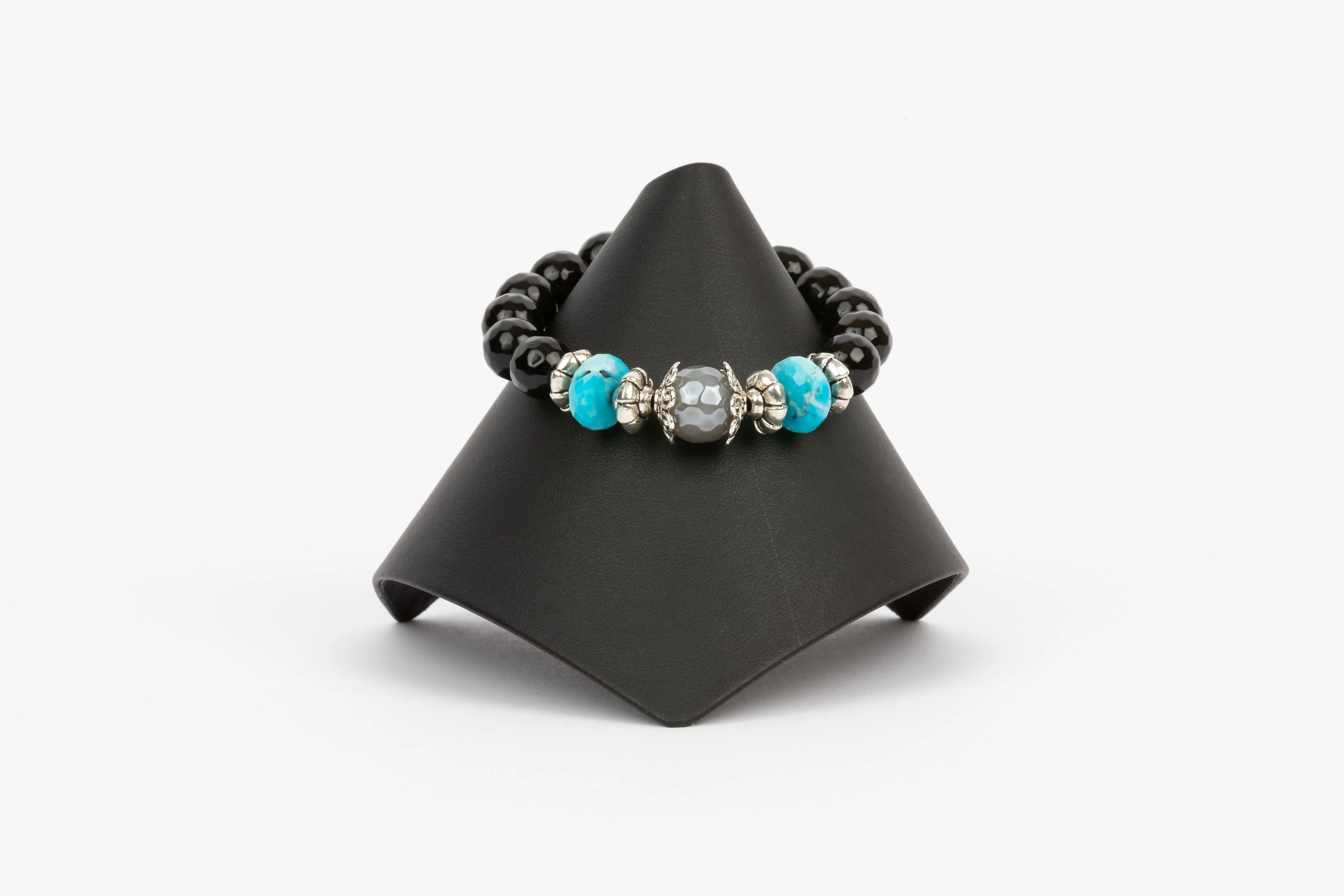 Turquoise, Black Onyx, Quartz Bracelet