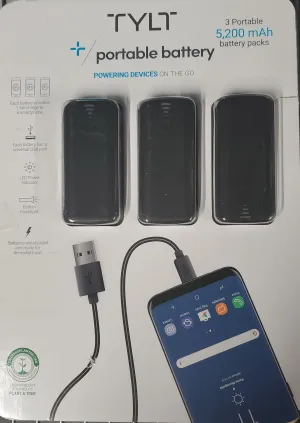 Tylt portable battery 5200 milliamp hour battery packs ap5