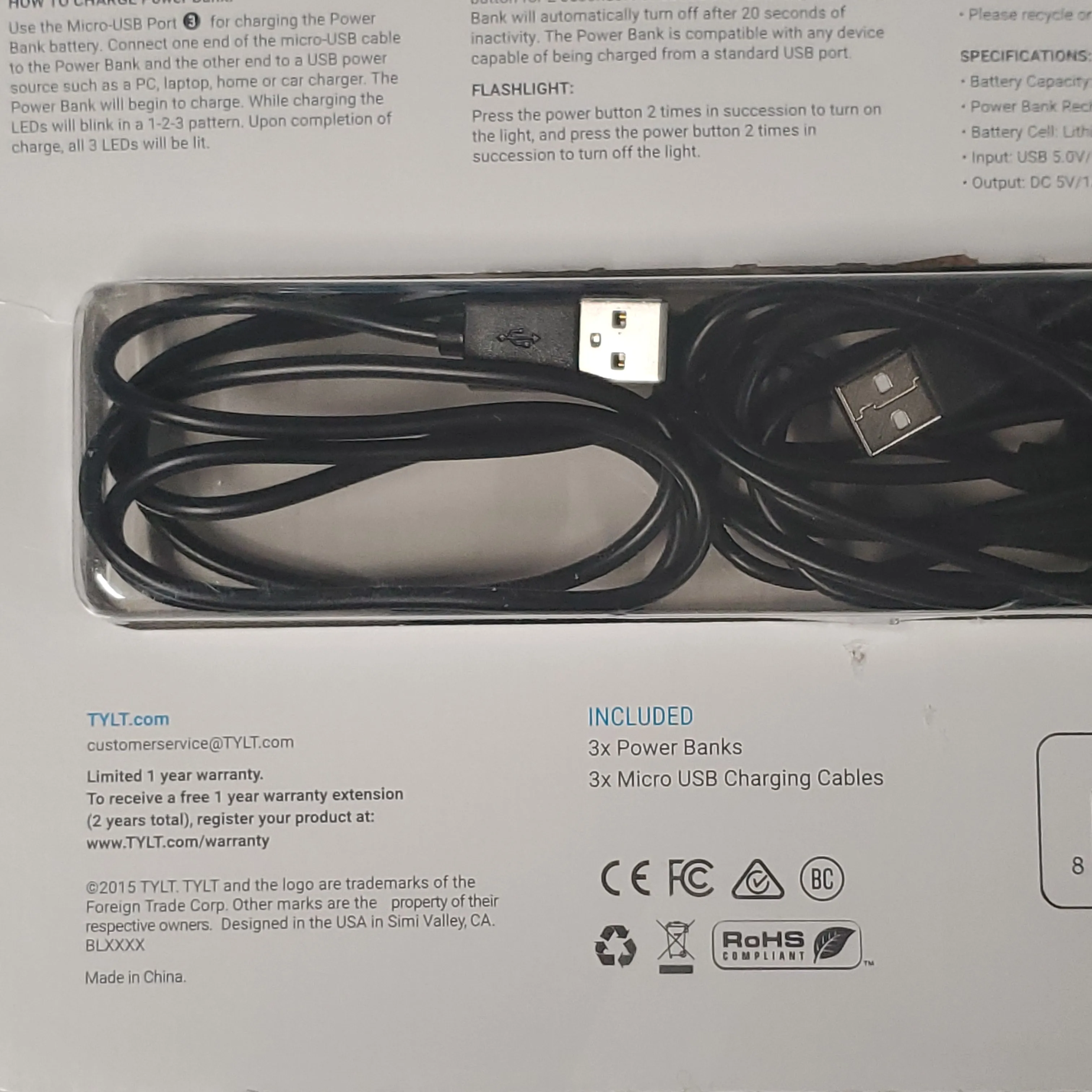Tylt portable battery 5200 milliamp hour battery packs ap5