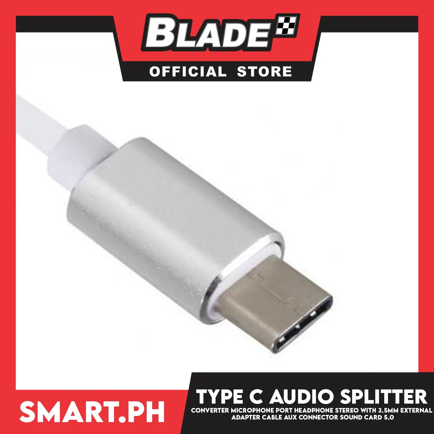 Type C Earphone Audio Splitter Converter Audio Microphone Port Headphone Stereo (Silver) With 3.5mm External Adapter Cable Aux Connector Sound Card 5.0