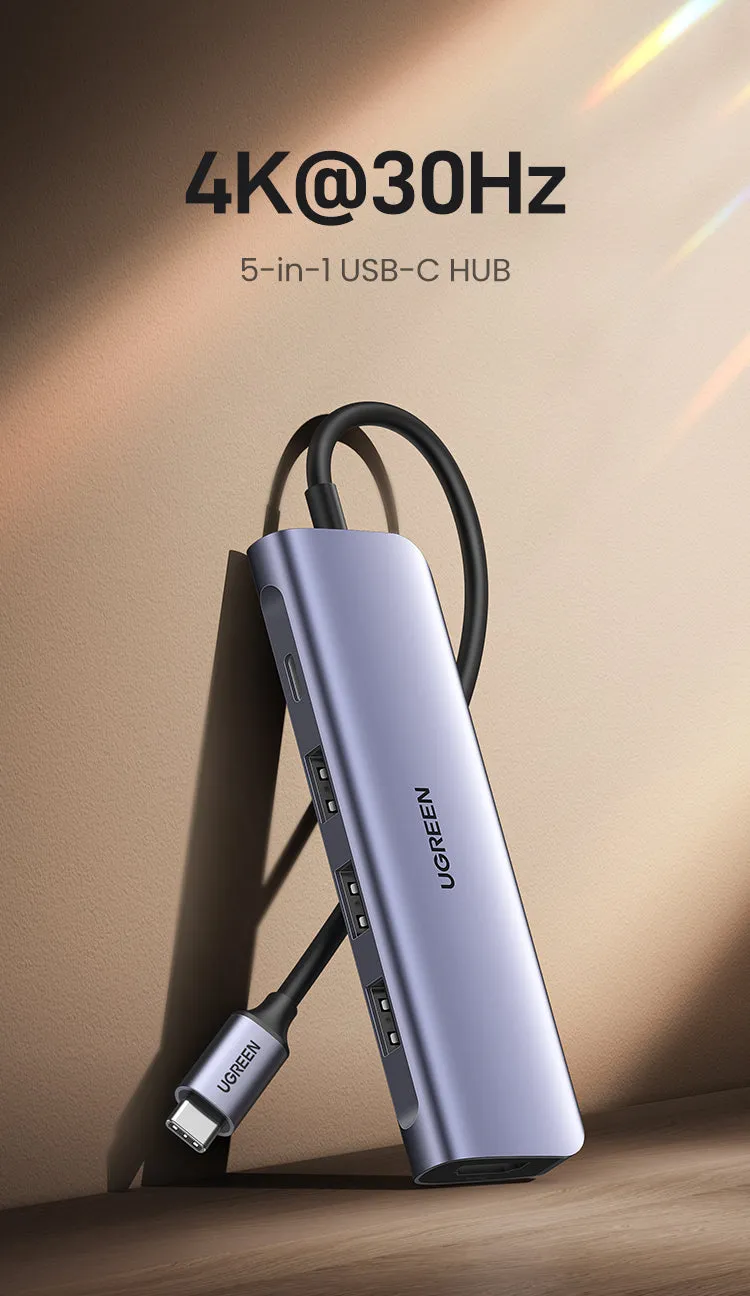 Ugreen USB Type C to HDMI   USB 3.0*3   PD Power Converter CM136