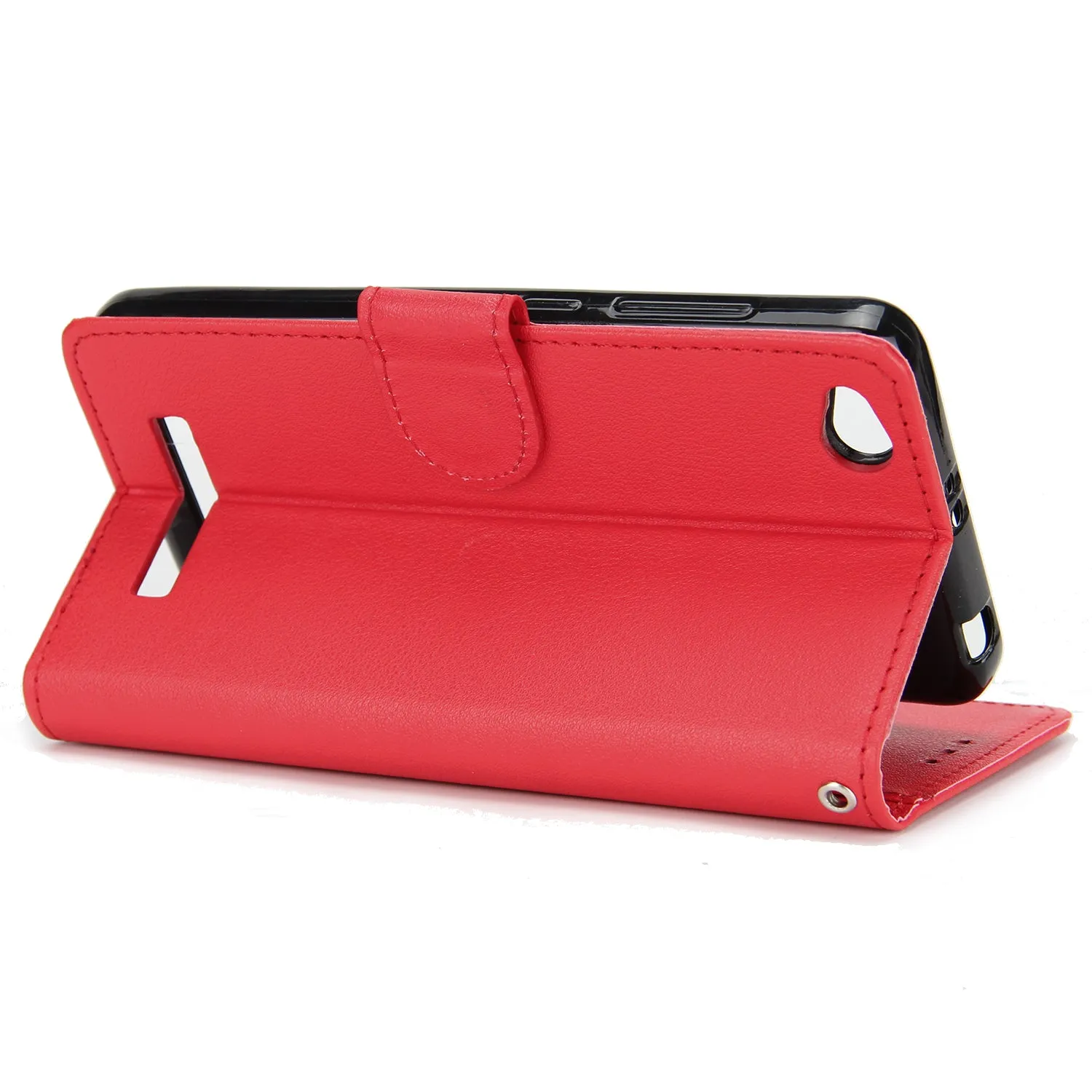 Ultra Slim Shockproof Full Protective Case with Card Wallet Slot for Xiaomi Redmi 4A Red wine