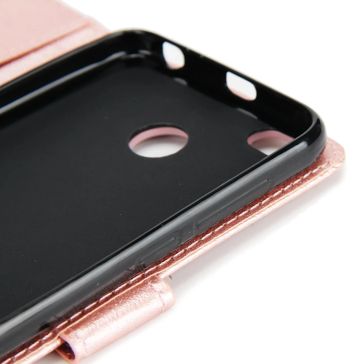Ultra Slim Shockproof Full Protective Case with Card Wallet Slot for Xiaomi Redmi 4X Red wine
