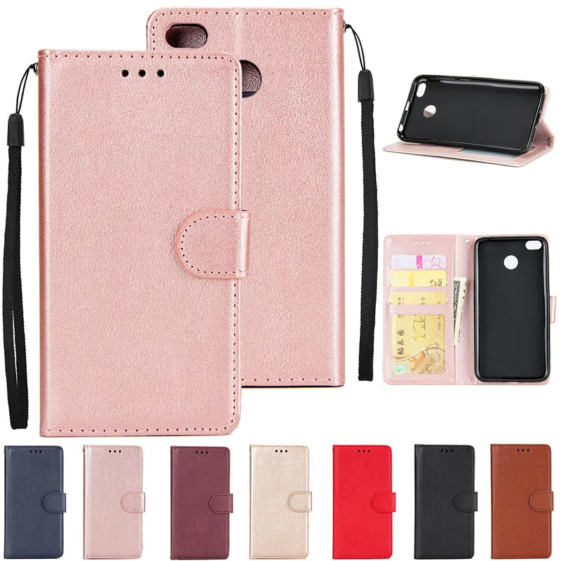 Ultra Slim Shockproof Full Protective Case with Card Wallet Slot for Xiaomi Redmi 4X Red wine