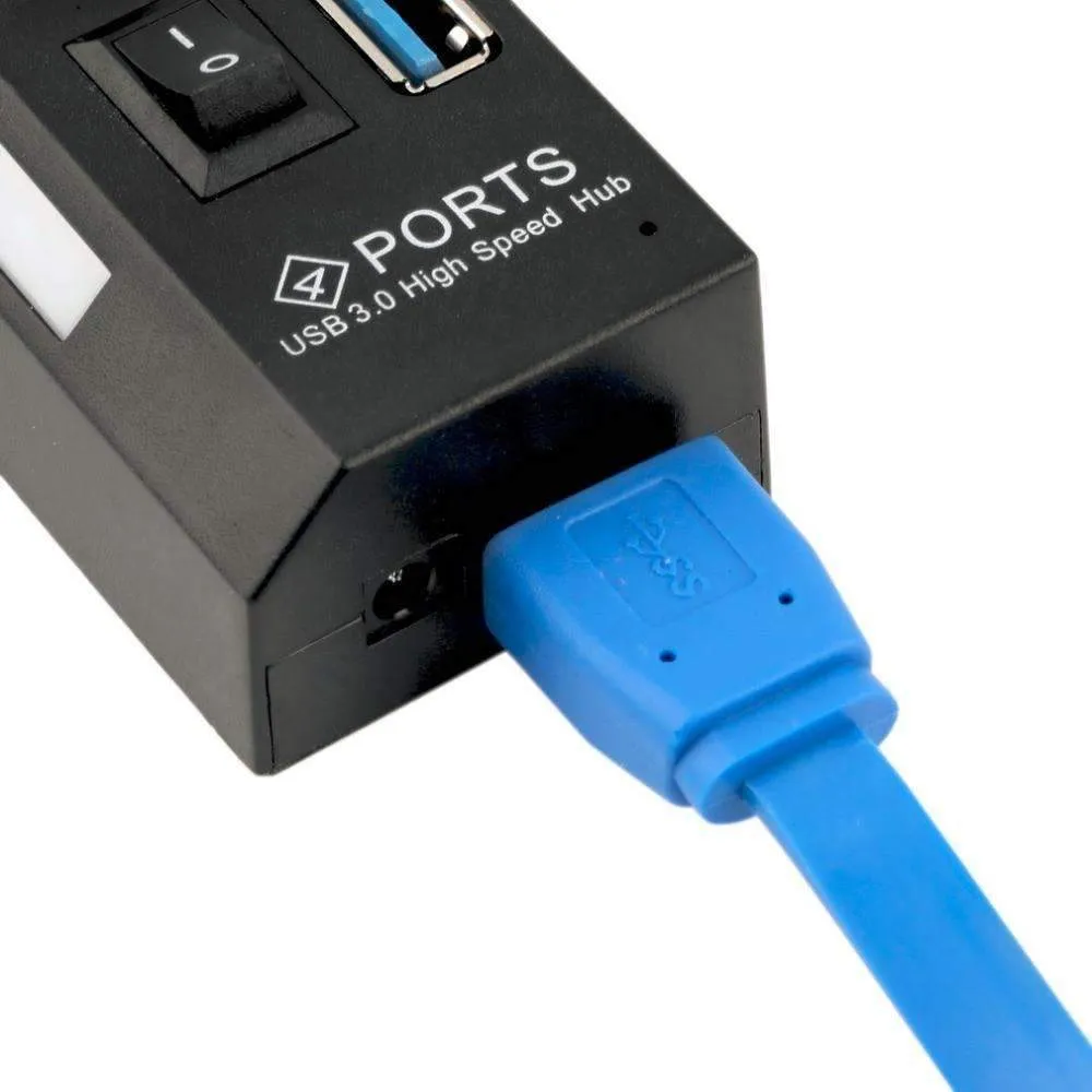 USB 3.0 Hub 4 Ports Super Speed 5Gbps and Hub With on/off Switch For Windows Mac OS Linux