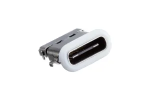 USB C metal SMT PCB receptacle IP67 snap fit
