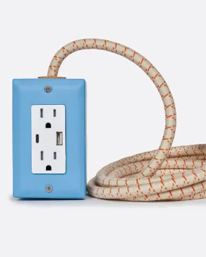 USB C Power Strip - Light Blue