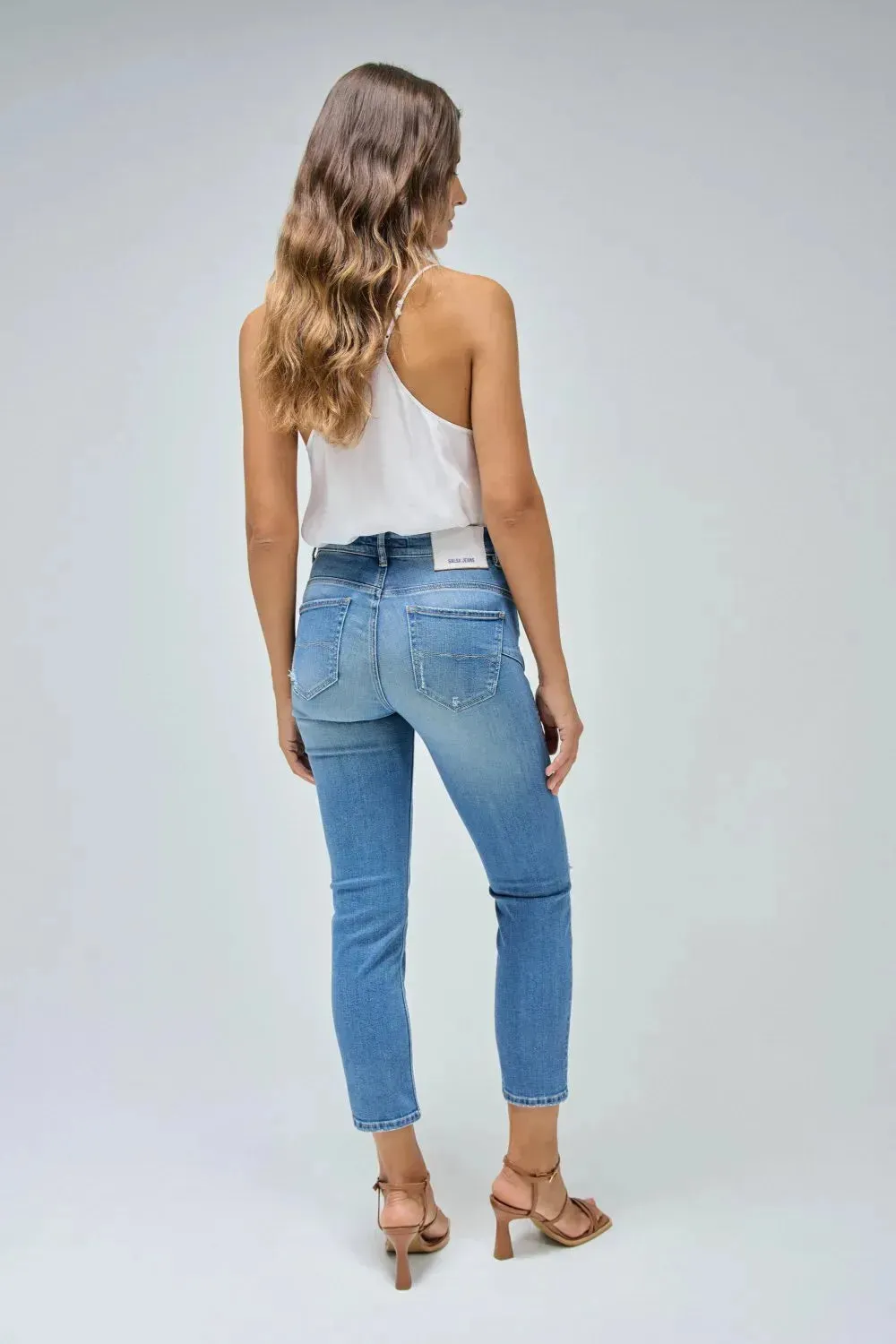 Vaqueros Faith Push In Cropped Slim Salsa