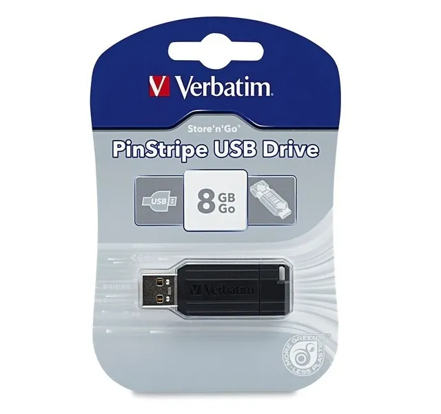 Varbatim 49062 Memoria Usb Dde 8 Gb Pinstripe, Negro