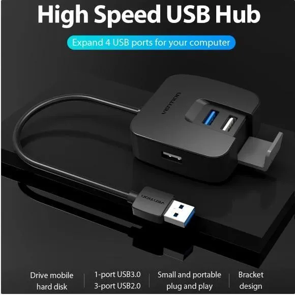 VENTION High Speed Four(4) Ports USB 3.0 and 2.0 Interface Hub