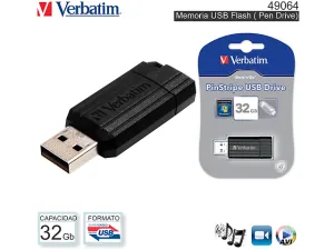 Verbatim 49064 Prin Stripe Memoria Usb 32 Gb Negro