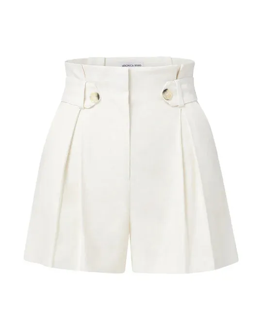 VERONICA BEARD Franzi White Stretch Linen Short