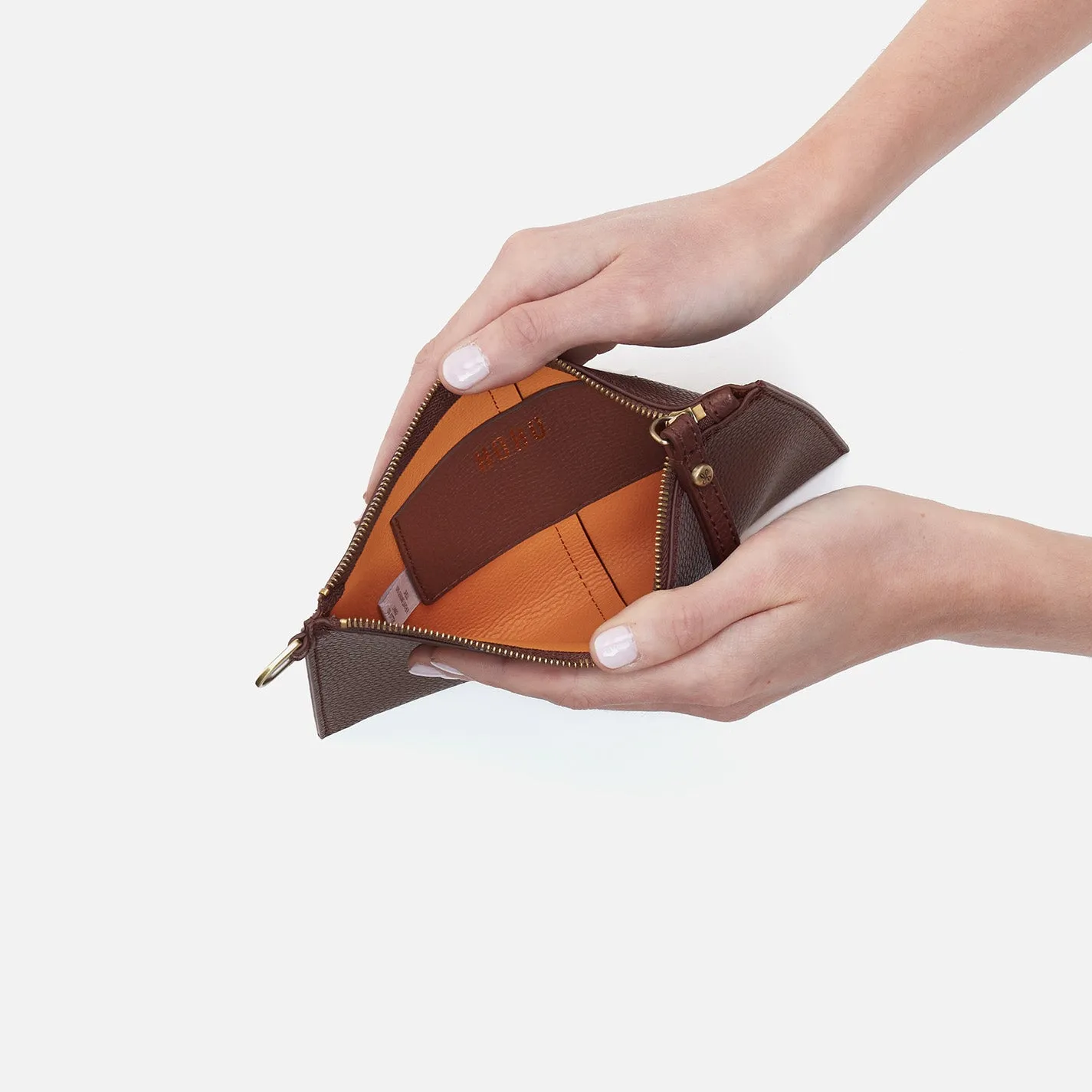 Vida Small Pouch in Micro Pebbled Leather - Chocolate