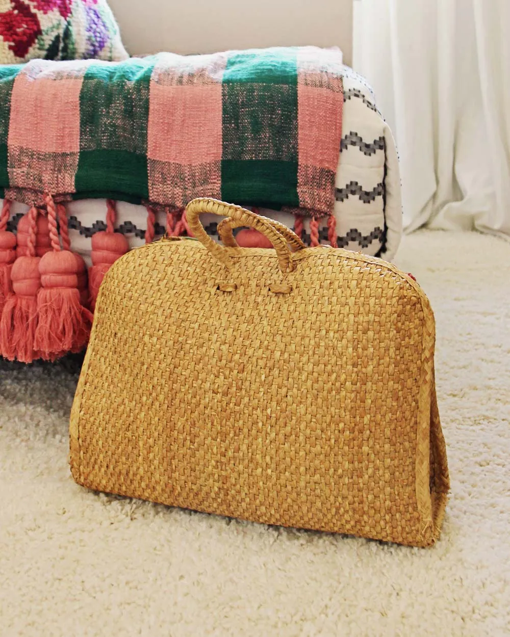 Vintage 70's Woven Tote