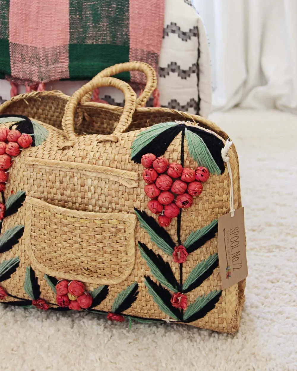 Vintage 70's Woven Tote