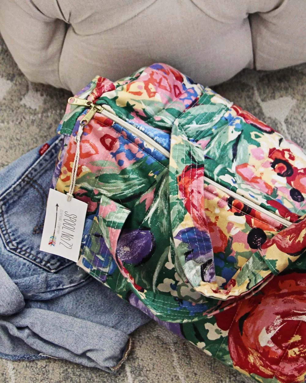 Vintage Floral Gym Bag