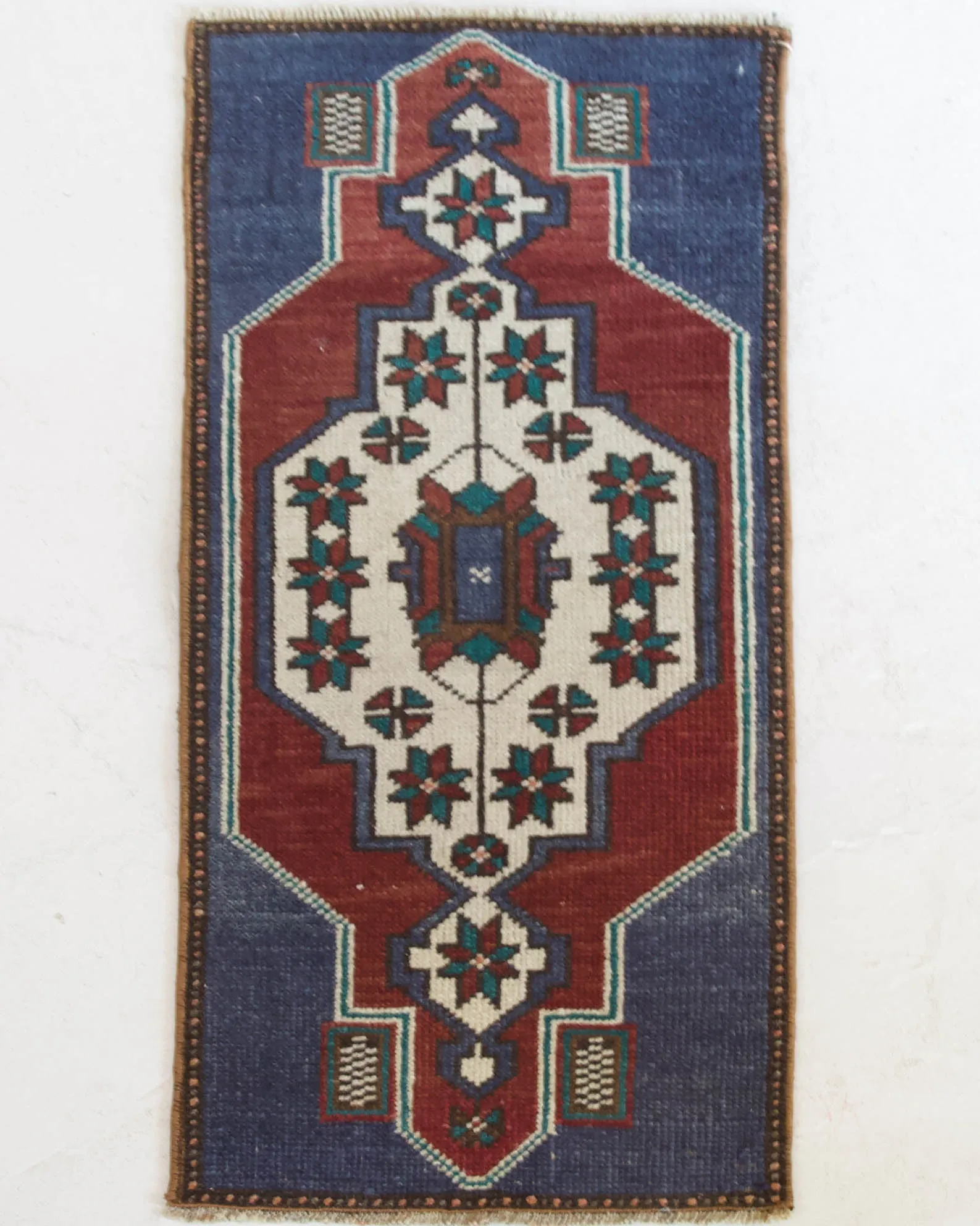 Vintage Mini Turkish Rug 14"x35"