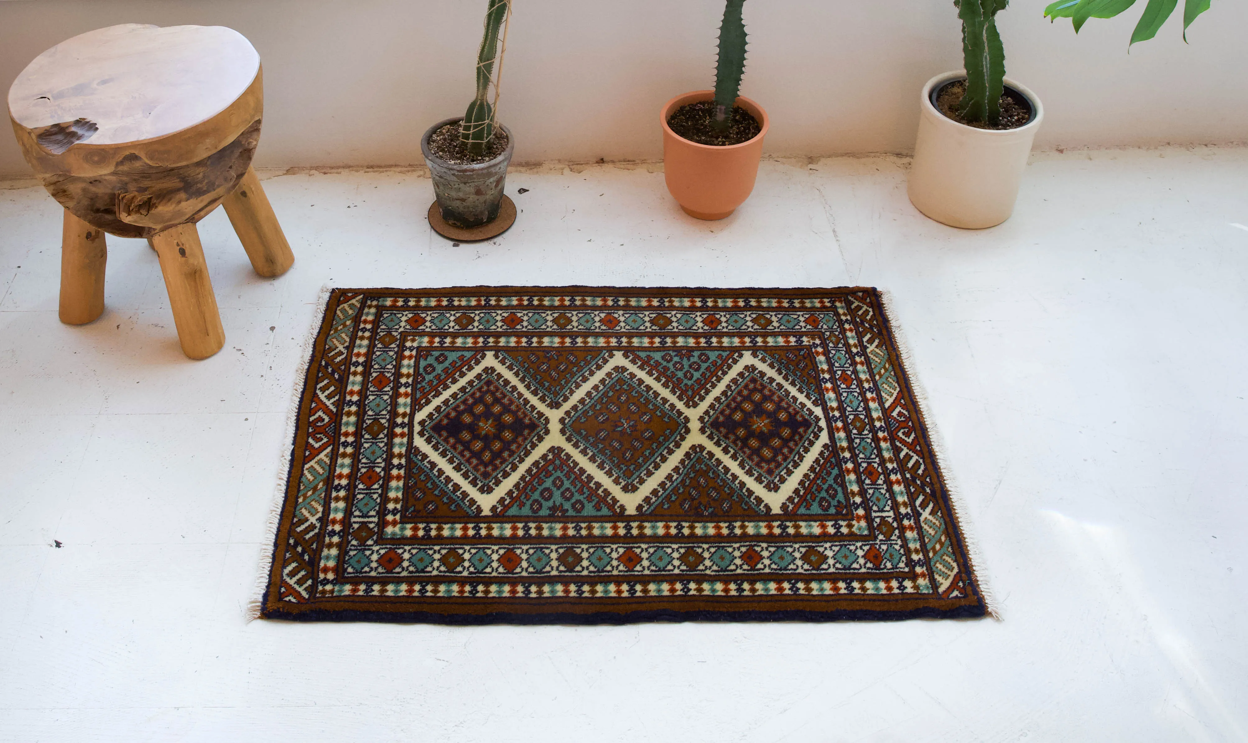 Vintage Mini Turkish Rug 23"x36"