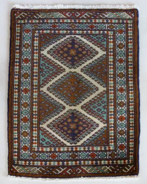 Vintage Mini Turkish Rug 23"x36"