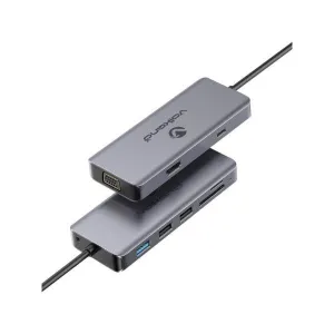 VolkanoX Core Interface series USB Type C - HDMI   VGA 3xUSB   Card Reader   Audio   PDVK-20140-BK