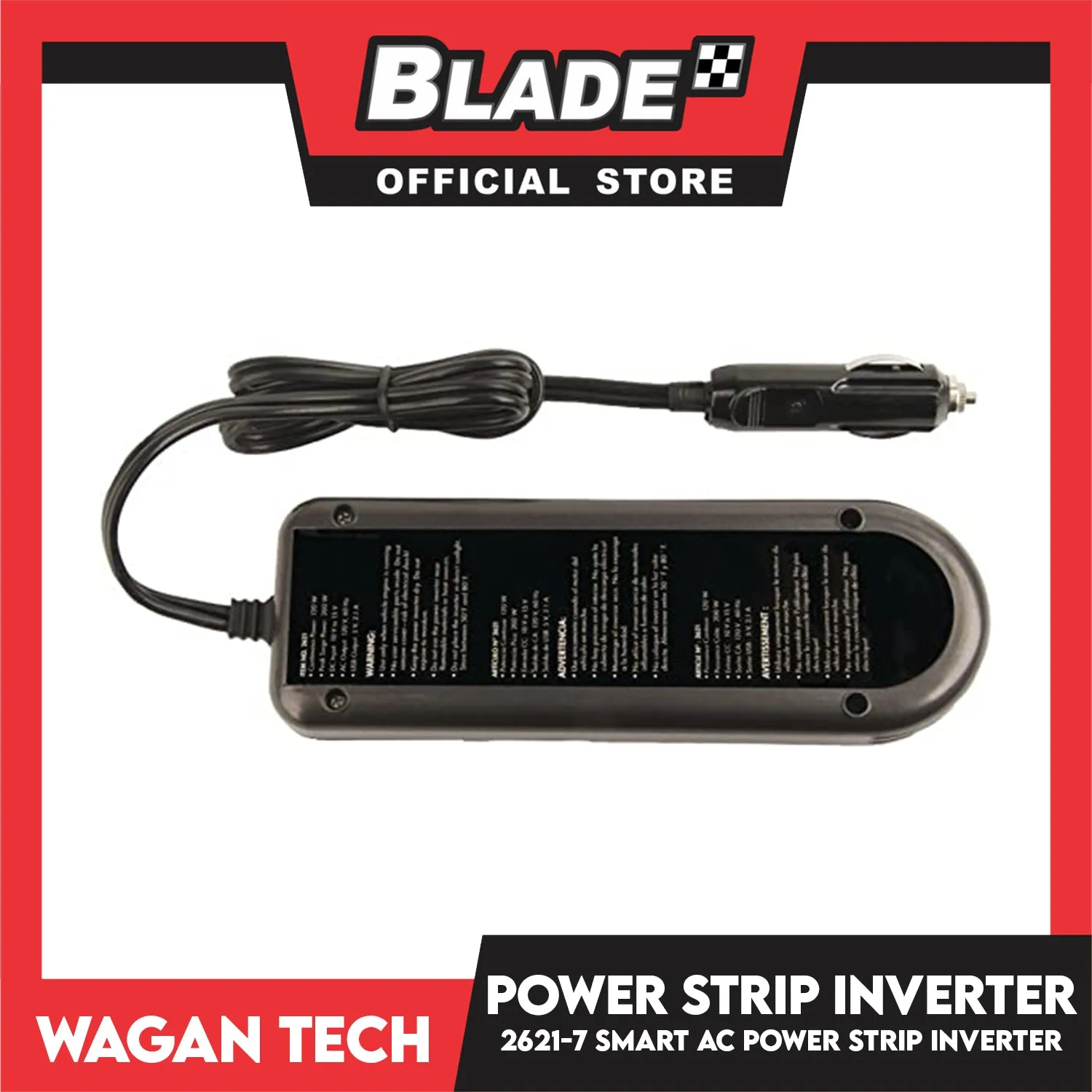 Wagan Tech 2621-7 Smart AC Power Strip Inverter