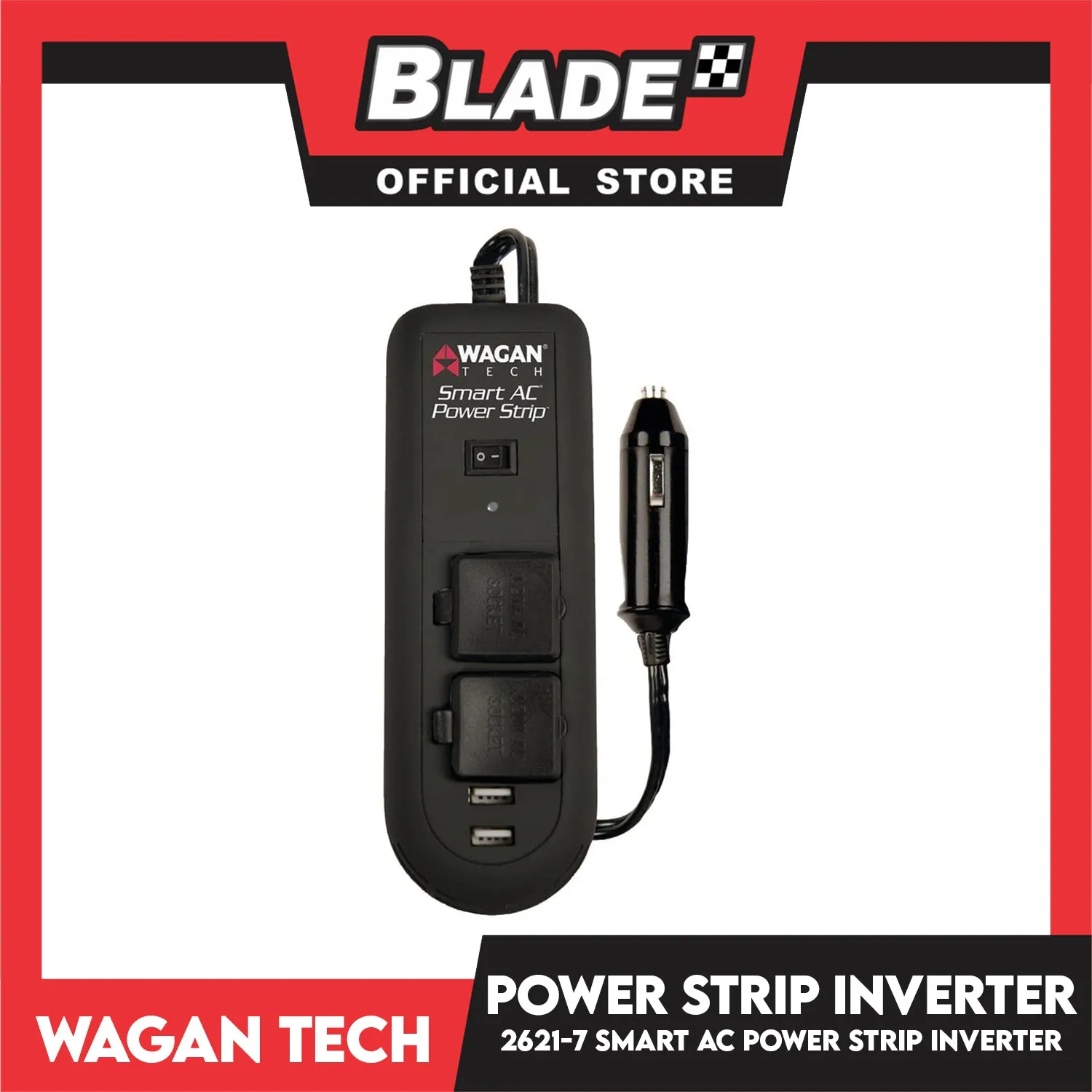 Wagan Tech 2621-7 Smart AC Power Strip Inverter