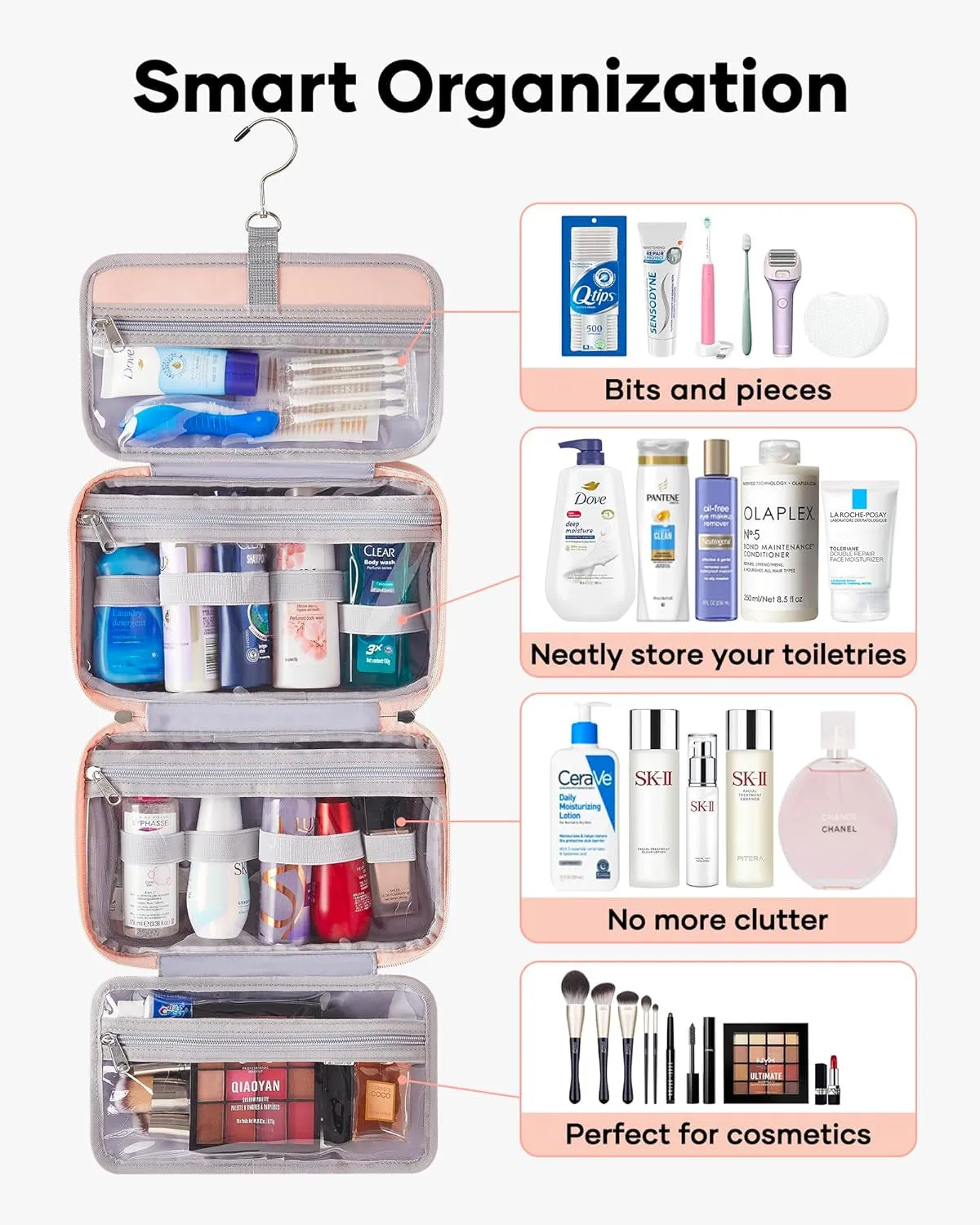 Waterproof Travel Toiletry Bag Jewelry storage Bag for Women
