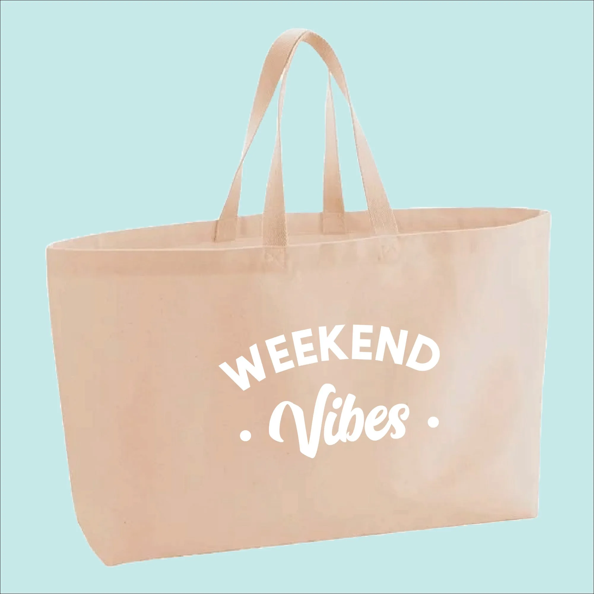 Weekend Vibes Premium Canvas Oversized Tote Bag