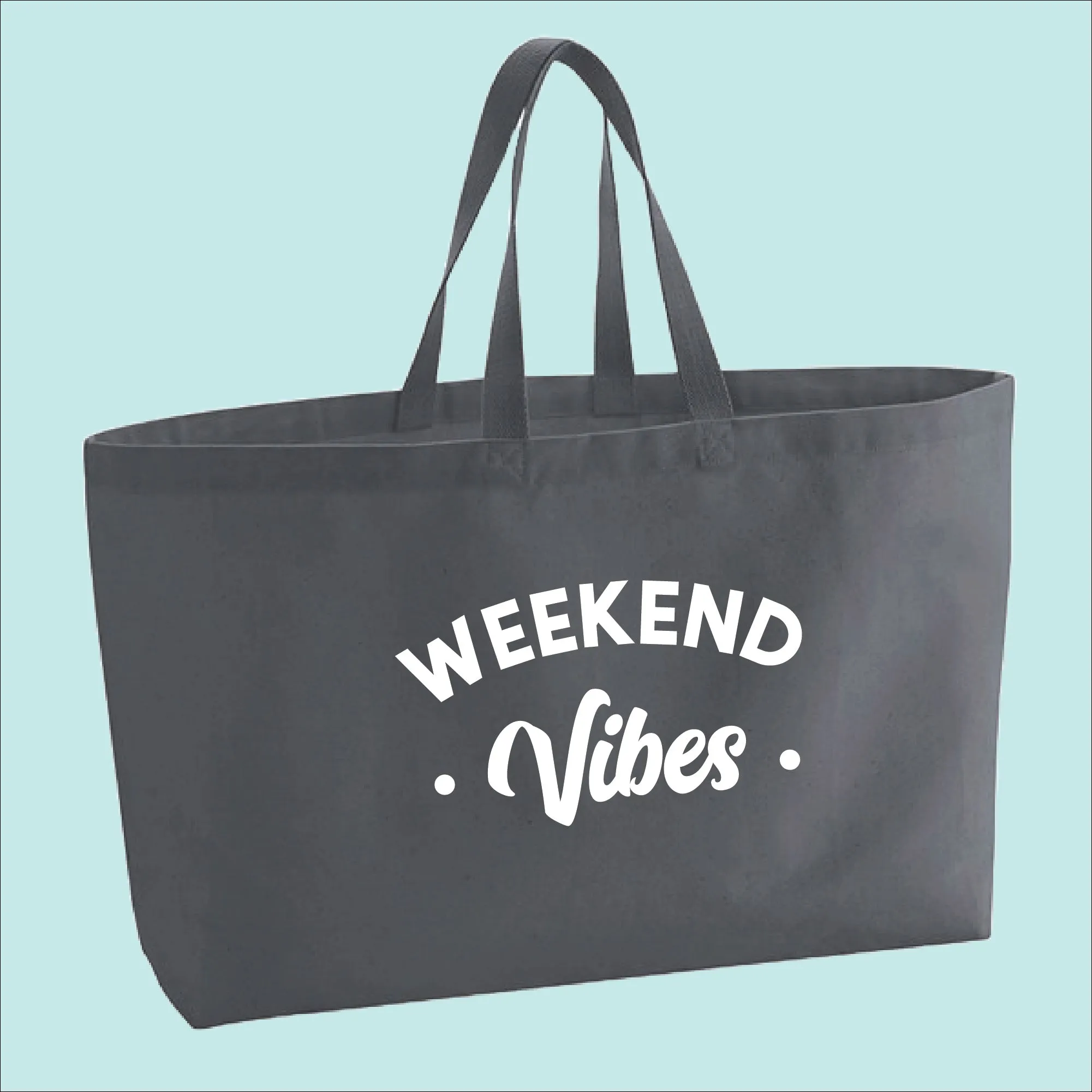 Weekend Vibes Premium Canvas Oversized Tote Bag