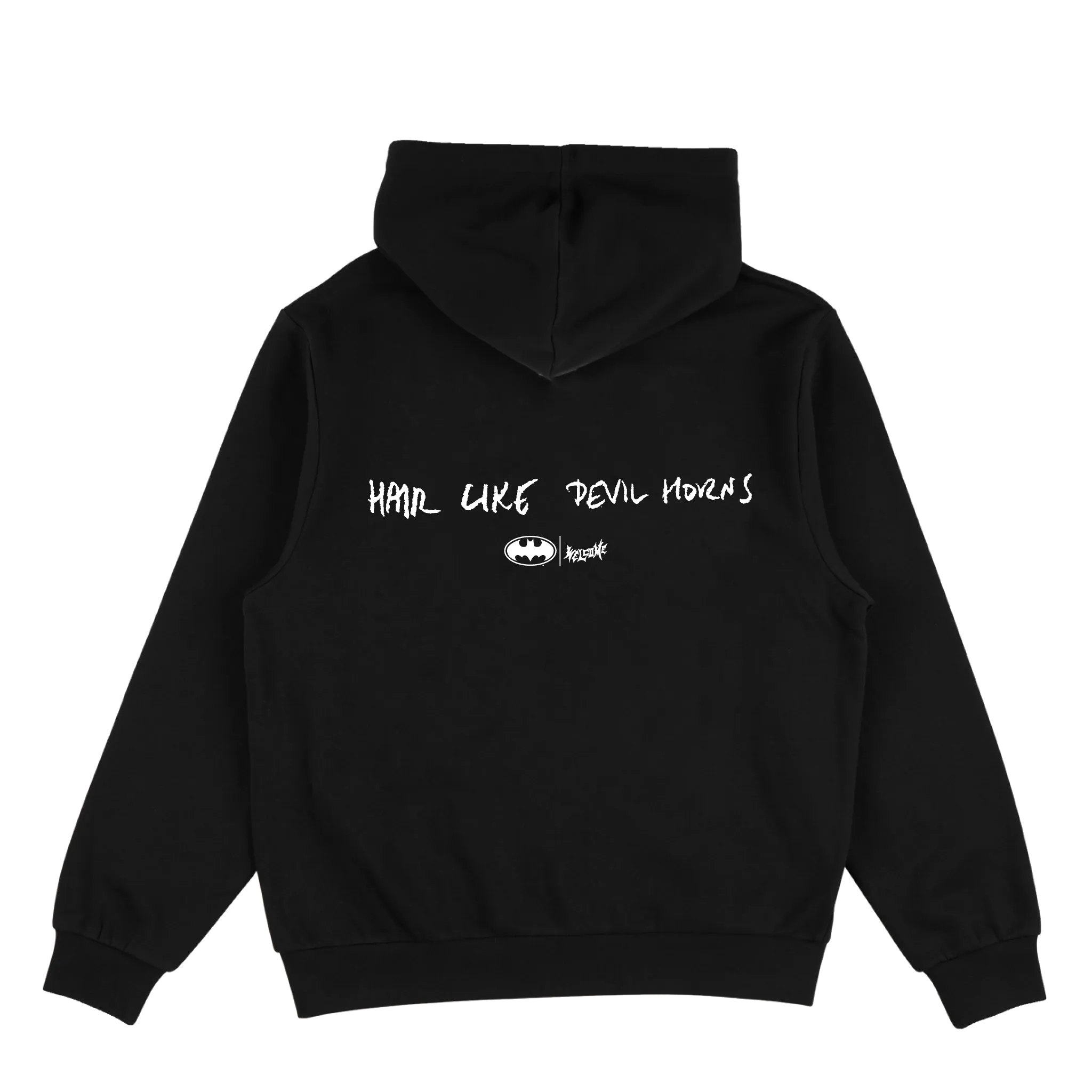 WELCOME X BATMAN DEVIL HORNS HOODED SWEATSHIRT