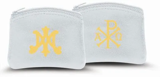 White Soft Genuine Sheepskin Rosary Pouch
